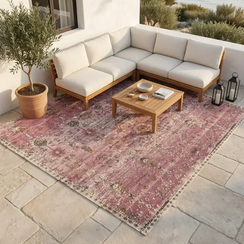 Area rug in a living room setting