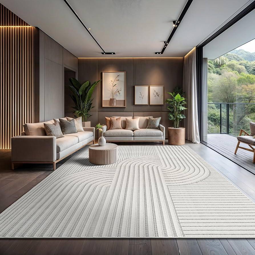 Modern area rug with contemporary pattern